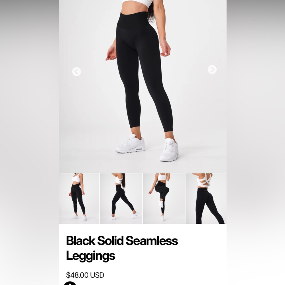 NWOT Solid Black Seamless NVGTN Leggings